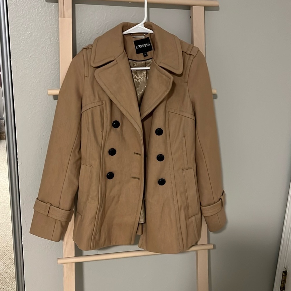 Express tan peacoat